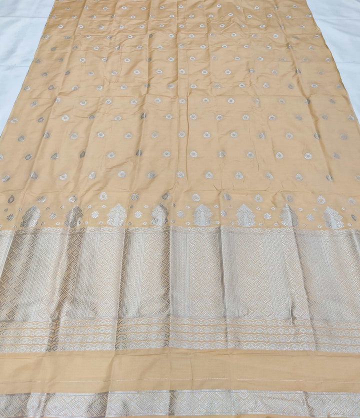 Silver Jari Super Cotton* Mekhela Sador