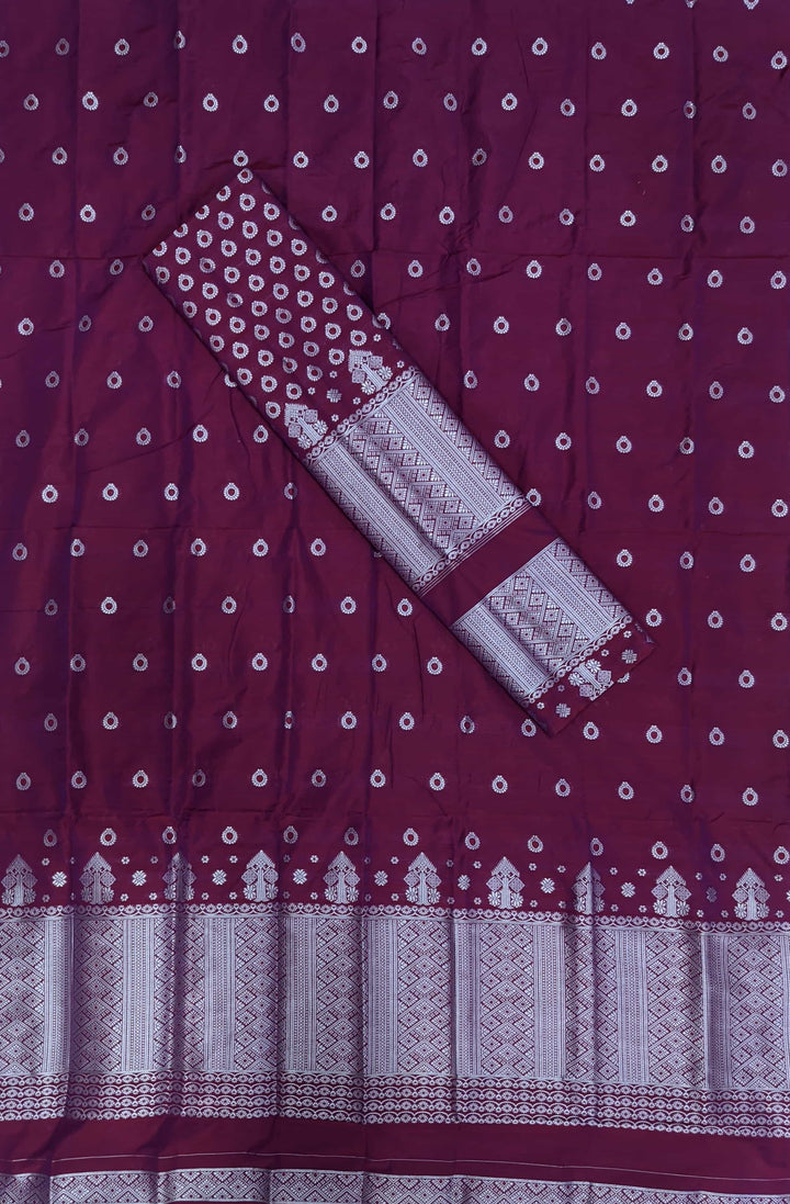 Silver Jari Super Cotton* Mekhela Sador