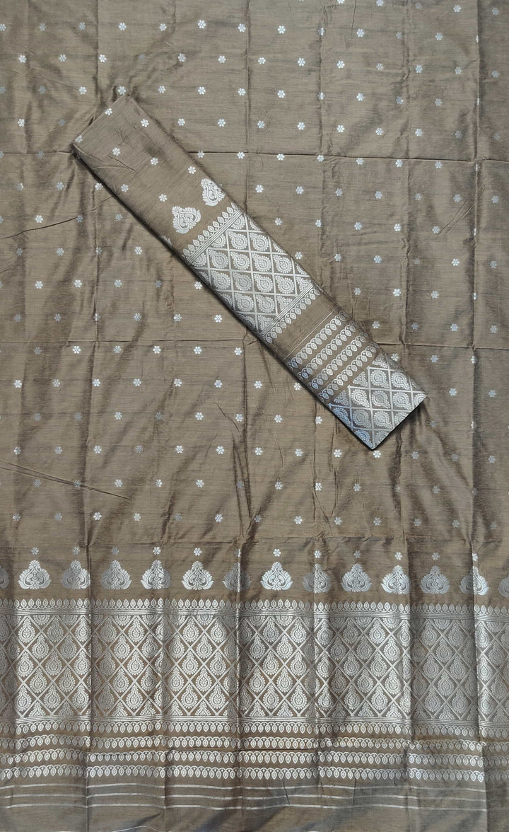 Silver Guna Super Cotton* Mekhela Sador