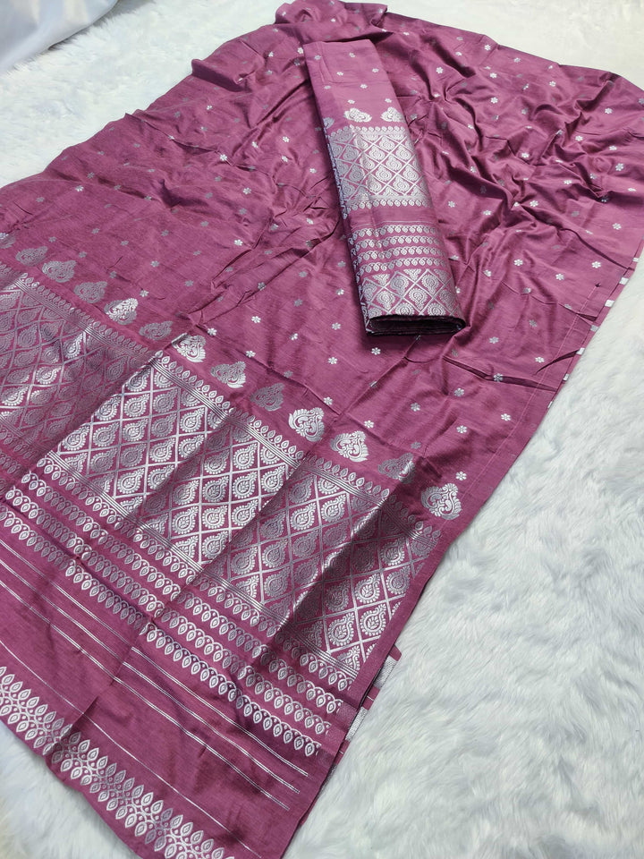 Silver Guna Super Cotton* Mekhela Sador