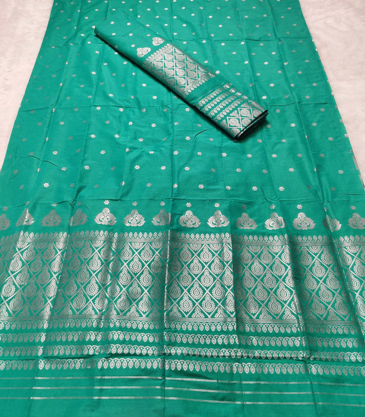 Silver Guna Super Cotton* Mekhela Sador