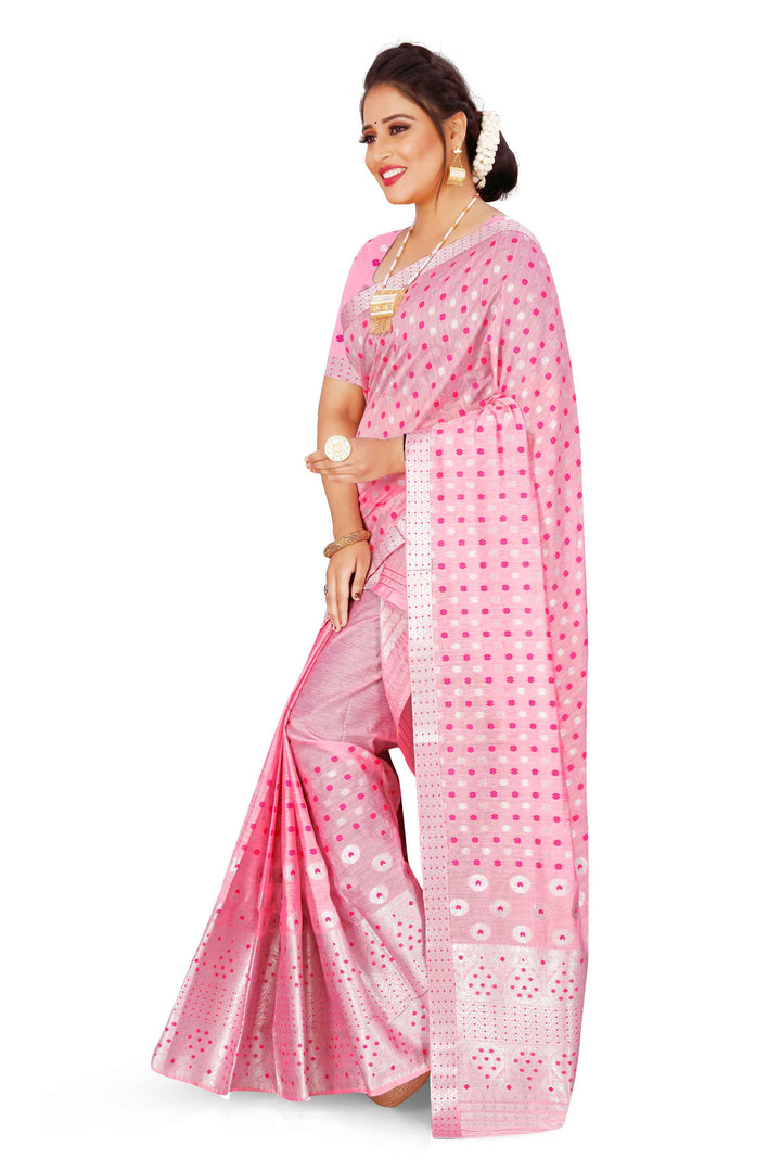 Silver Jari AC Cotton* Mekhela Chador