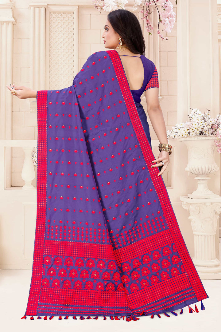 Soft Art-Silk Woven Assamese Saree