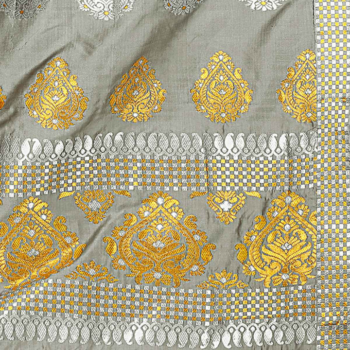 Gold-Silver Jari Mix Set Mekhela Sador