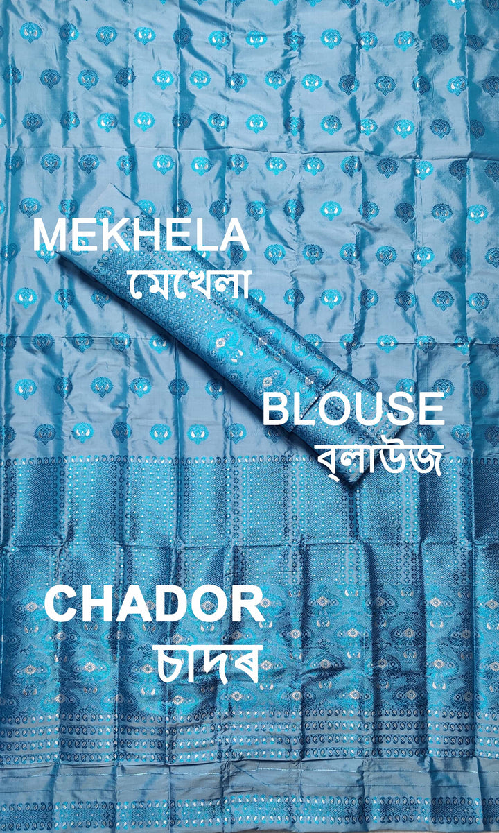 Colouring Jari Mix Set Mekhela Sador