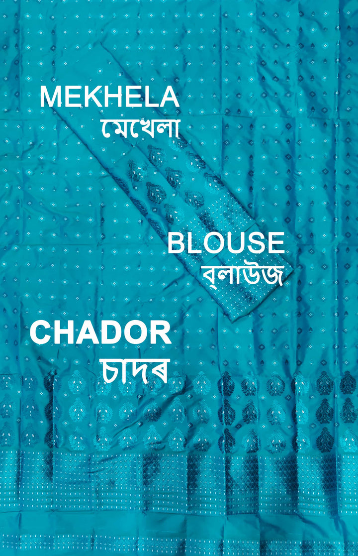 ৰং কৰা গুনা মিক্স ছেট মেখলা চাদৰ