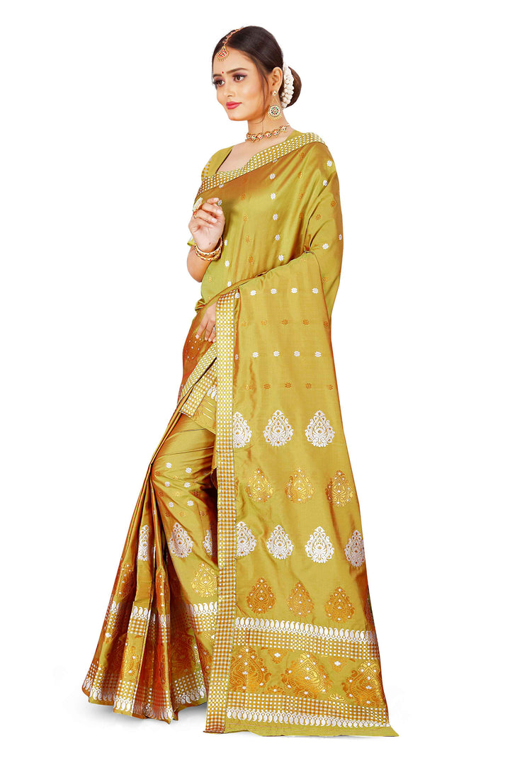 Gold-Silver Jari Mix Set Mekhela Sador