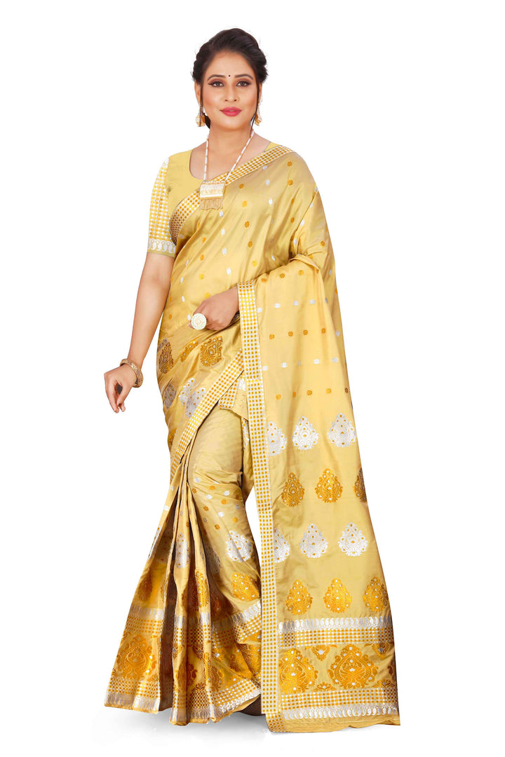 Gold-Silver Jari Mix Set Mekhela Sador